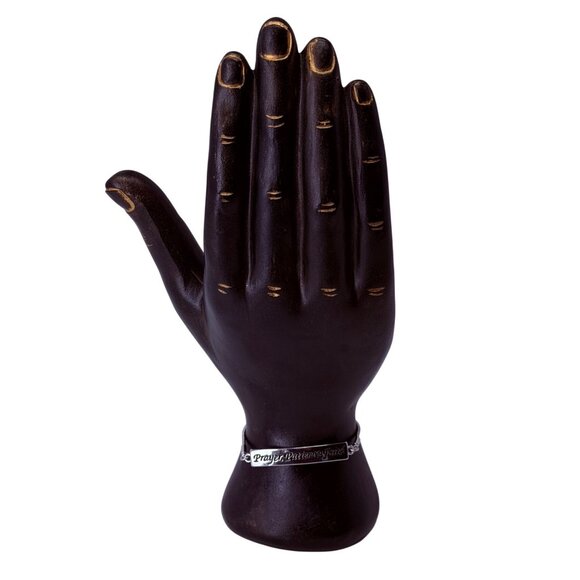 Zoes Loft Prayer Patience Faith Engraved Slider Bracelet Rhodium Plate Christian - Picture 2 of 6